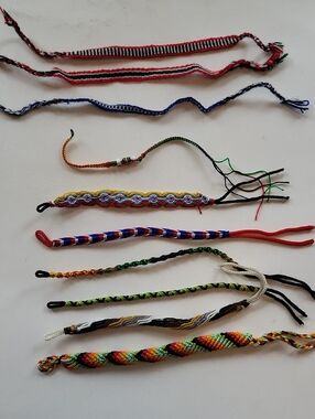 Handmade Multicolor Woven Friendship Bracelets - Set of 10